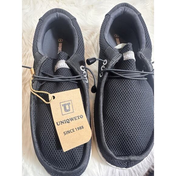 New: Uniqweto Mens Dark Gray Fabric Loafers W/ Arch Support‎ & Foam Cushion main image 5